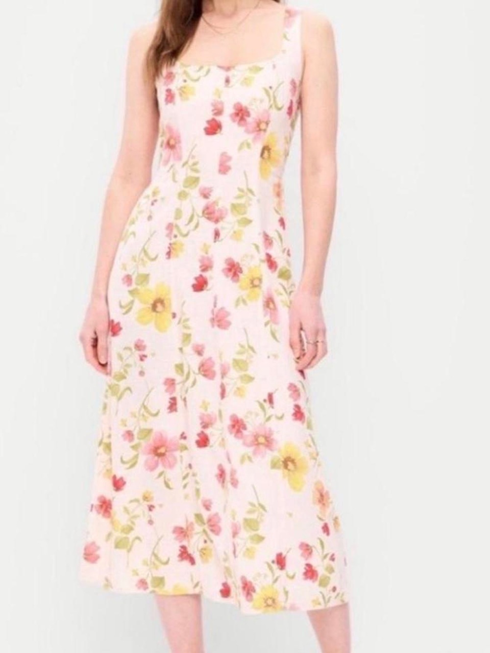 Old Navy Fit & Flare Sleeveless Linen-Blend
Midi Dress | Size Small